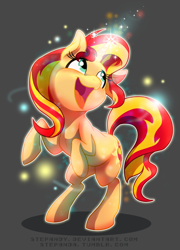 Size: 1024x1424 | Tagged: safe, artist:stepandy, sunset shimmer, pony, unicorn, cute, shimmerbetes, so fucking happy, solo