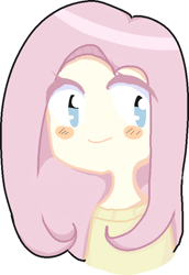 Size: 498x722 | Tagged: safe, artist:rottenwarrior, fluttershy, clothes, female, humanized, pink hair, solo