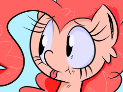 Size: 1024x768 | Tagged: safe, artist:strabarybrick, pinkie pie, earth pony, pony, :p, :t, bust, cute, ponk, portrait, smiling, solo, tongue out