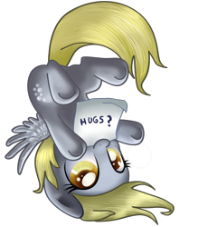 Size: 4875x5557 | Tagged: safe, artist:pridark, derpy hooves, pegasus, pony, absurd resolution, chibi, cute, female, mare, mouth hold, note, pridark is trying to murder us, simple background, solo, transparent background, upside down