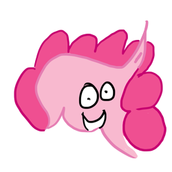 Size: 1187x1187 | Tagged: safe, pinkie pie, earth pony, pony, female, mare, ms paint, pink coat, pink mane, stylistic suck, wat
