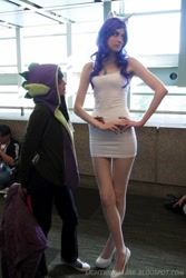 Size: 480x720 | Tagged: safe, artist:mugggy, rarity, spike, human, cosplay, high heels, irl, irl human, photo, shoes