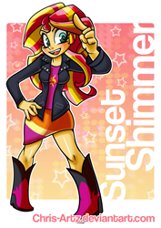 Size: 919x1300 | Tagged: safe, artist:chris-artz, sunset shimmer, equestria girls, clothes, female, solo, two toned hair