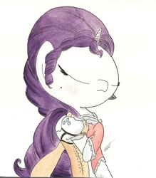 Size: 716x818 | Tagged: safe, artist:getchanoodlewet, rarity, pony, unicorn, clothes, solo, traditional art