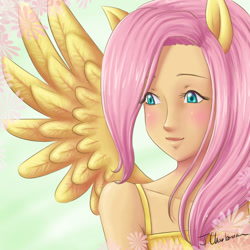 Size: 894x894 | Tagged: safe, artist:silentj75, fluttershy, eared humanization, humanized, winged humanization