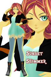 Size: 2000x3000 | Tagged: safe, artist:nanasui, sunset shimmer, equestria girls, 3d, mmd, solo