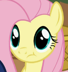 Size: 452x482 | Tagged: safe, fluttershy, pegasus, pony, faic, female, mare, pink mane, yellow coat