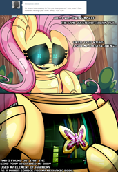 Size: 994x1455 | Tagged: safe, artist:extradan, fluttershy, cyborg, pegasus, pony, element of kindness, flutterbot