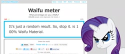 Size: 2000x861 | Tagged: safe, rarity, pony, unicorn, shindan maker, text, waifu, waifu meter