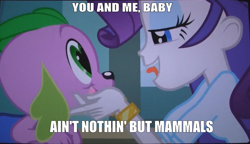 Size: 1427x821 | Tagged: safe, edit, edited screencap, screencap, rarity, spike, dog, equestria girls, equestria girls (movie), bloodhound gang, caption, female, heart eyes, image macro, male, meme, nostalgia orgasm thread, rarity's bad pickup lines, shipping, song reference, sparity, spike the dog, straight, text, the bad touch