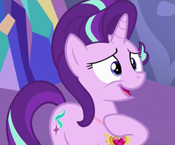 Size: 921x763 | Tagged: safe, screencap, starlight glimmer, pony, celestial advice, cute, equestrian pink heart of courage, solo