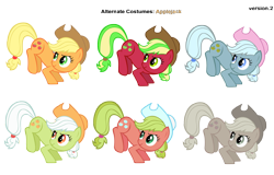 Size: 3600x2300 | Tagged: safe, artist:gurugrendo, artist:pika-robo, applejack, applejack (g3), granny smith, earth pony, pony, g1, g3, g4, alternate costumes, cowboys and equestrians, discorded, g1 to g4, g3 to g4, generation leap, liarjack, mad (tv series), mad magazine, maplejack, palette swap, recolor, vector