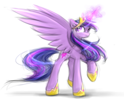 Size: 1000x810 | Tagged: safe, artist:kairaanix, derpibooru import, twilight sparkle, twilight sparkle (alicorn), alicorn, pony, female, magic, mare, solo