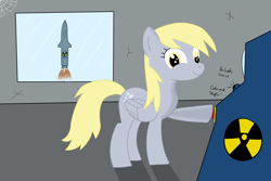 Size: 3000x2000 | Tagged: safe, artist:dragonfoorm, derpy hooves, pegasus, pony, female, mare, missile, nuclear weapon, solo, this will end in tears, this will end in tears and/or death, xk-class end-of-the-world scenario