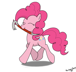 Size: 1821x1712 | Tagged: safe, artist:sandwich-anomaly, pinkie pie, earth pony, pony, crowbar, mouth hold