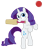 Size: 888x1036 | Tagged: safe, artist:paper-pony, rarity, pony, unicorn, bipedal, cricket (sport), cricket ball, cricket bat, mouth hold, solo