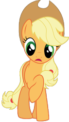 Size: 4642x8192 | Tagged: safe, artist:thatguy1945, applejack, earth pony, pony, spike at your service, absurd resolution, looking down, raised hoof, simple background, solo, transparent background, vector