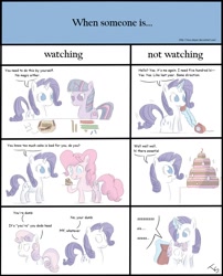 Size: 1064x1314 | Tagged: safe, artist:taco-slayer, derpibooru import, pinkie pie, rarity, sweetie belle, twilight sparkle, earth pony, pony, unicorn, winter wrap up, cake, comic, nest, sleeping, telephone, when no one is watching