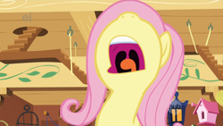 Size: 1920x1080 | Tagged: safe, screencap, fluttershy, pegasus, pony, stare master, female, mare, pink mane, yellow coat