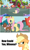 Size: 500x832 | Tagged: safe, applejack, big macintosh, fluttershy, spike, winona, dragon, earth pony, pegasus, pony, spike at your service, comic, male, stallion, unhapplejack