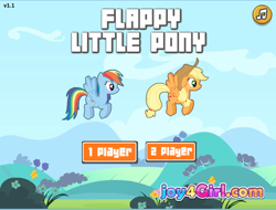 Size: 638x484 | Tagged: safe, derpibooru import, applejack, rainbow dash, pegasus, pony, bootleg, flapplejack, flappy bird, flappy little pony, flash game, online game, race swap, seems legit, wat