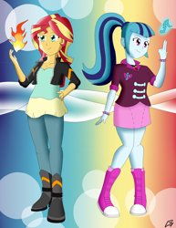 Size: 2550x3300 | Tagged: safe, artist:megaartist923, sonata dusk, sunset shimmer, equestria girls, female, lesbian, request, shipping, sunata