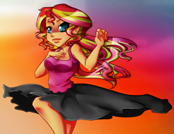 Size: 1280x988 | Tagged: safe, artist:kilanio, sunset shimmer, equestria girls, clothes, skirt, solo, tanktop