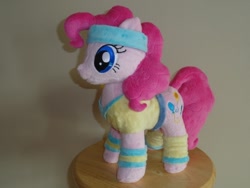 Size: 640x480 | Tagged: safe, artist:whitedove-creations, pinkie pie, clothes, headband, irl, photo, plushie, solo, sweatband, workout outfit