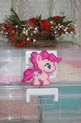 Size: 1024x1540 | Tagged: safe, pinkie pie, earth pony, pony, female, mare, perler, pink coat, pink mane, solo