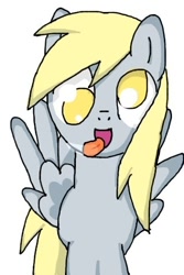 Size: 320x480 | Tagged: artist needed, safe, derpy hooves, pegasus, pony, female, mare, solo, tongue out