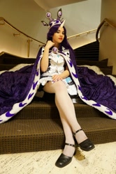 Size: 638x960 | Tagged: safe, artist:magic-is-beauty, artist:neko-no-danna, princess platinum, rarity, human, hearth's warming eve (episode), cosplay, hearth's warming eve, irl, irl human, photo, solo, stairs