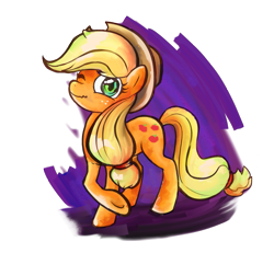 Size: 1663x1538 | Tagged: safe, artist:kna, applejack, earth pony, pony, crossed hooves, solo, wink