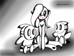 Size: 1024x768 | Tagged: safe, artist:mlpblogs, fluttershy, pegasus, pony, 30 minute art challenge, blushing, crossover, nintendo, shy guy, super mario bros., super mario bros. 2