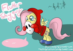 Size: 1280x904 | Tagged: safe, artist:lightningnickel, fluttershy, pegasus, pony, 30 minute art challenge, costume, fluttershy guy, shy guy, super mario bros., super mario bros. 2