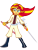 Size: 12000x16000 | Tagged: safe, artist:evil-sparkle, sunset shimmer, equestria girls, absurd resolution, clothes, dual wield, jian, kung fu, martial arts, open mouth, solo