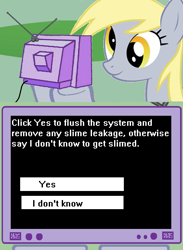 Size: 563x771 | Tagged: safe, derpy hooves, pegasus, pony, exploitable meme, female, mare, meme, obligatory pony, slime, tv meme