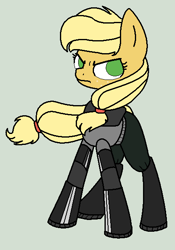 Size: 432x616 | Tagged: safe, artist:shineemew, applejack, earth pony, pony, female, half-life, mare, parody