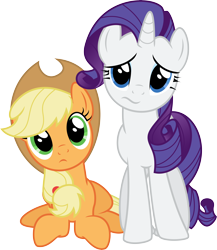 Size: 8950x10317 | Tagged: safe, artist:tryhardbrony, applejack, rarity, earth pony, pony, unicorn, absurd resolution, simple background, transparent background, vector