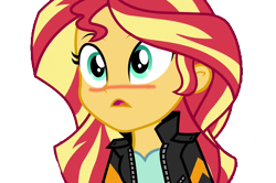 Size: 849x564 | Tagged: safe, artist:76859thomasreturn, sunset shimmer, equestria girls, blushing, solo