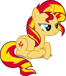 Size: 4352x5000 | Tagged: safe, artist:dashiesparkle, sunset shimmer, pony, unicorn, absurd resolution, bedroom eyes, simple background, solo, transparent background, vector