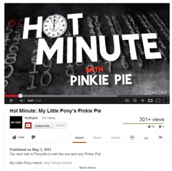 Size: 666x661 | Tagged: safe, pinkie pie, earth pony, pony, hot minute, hot topic, link, youtube, youtube link