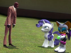 Size: 1024x768 | Tagged: safe, artist:fabri600, rarity, pony, unicorn, 3d, crossover, gmod, rouge the bat, sonic the hedgehog (series), spy, team fortress 2