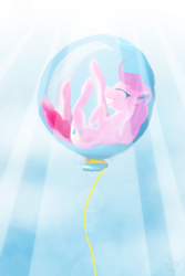 Size: 1000x1500 | Tagged: safe, artist:spiritofthwwolf, pinkie pie, earth pony, pony, balloon, pinkie pie trapped in a balloon, solo, then watch her balloons lift her up to the sky