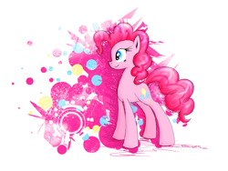 Size: 3929x2954 | Tagged: safe, artist:moonlightfl, pinkie pie, earth pony, pony, female, mare, pink coat, pink mane, solo, wallpaper