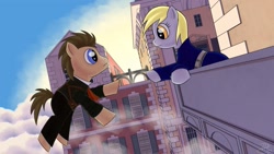 Size: 1191x670 | Tagged: safe, artist:firefoxproject, derpy hooves, doctor whooves, bioshock, bioshock infinite, cosplay, ponified