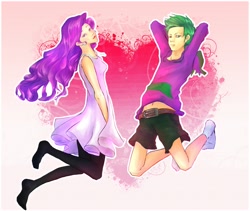 Size: 2800x2360 | Tagged: safe, artist:xxnowloadingxx, rarity, spike, female, humanized, male, shipping, sparity, straight