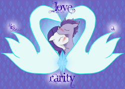 Size: 1024x725 | Tagged: safe, artist:crealaillia, rarity, oc, oc:kydose, pegasus, pony, unicorn, canon x oc, cutie mark, love is a rarity, shipping, snuggling