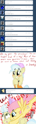 Size: 696x2356 | Tagged: safe, artist:gavalanche, ambrosia, cindy block, fluttershy, pegasus, pony, ask, hug, tumblr