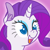 Size: 288x288 | Tagged: safe, artist:ponett, rarity, pony, unicorn, female, mare, purple mane, solo, super lesbian horse rpg, white coat