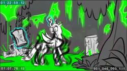 Size: 720x402 | Tagged: safe, queen chrysalis, changeling, changeling queen, the beginning of the end, animatic, dark magic, female, implied grogar, magic, solo